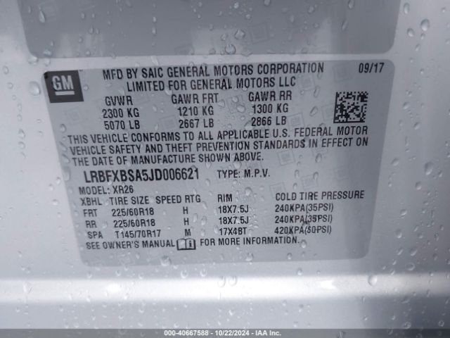 LRBFXBSA5JD006621 Buick Envision Preferred