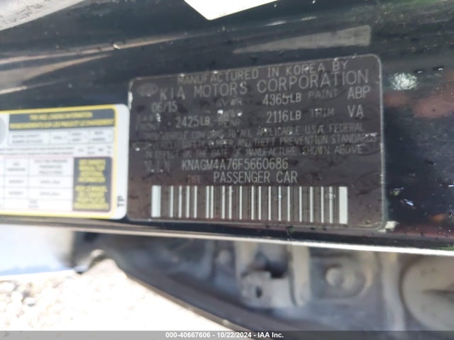 KIA Optima Lx 2015 KNAGM4A76F5660686 Image 9