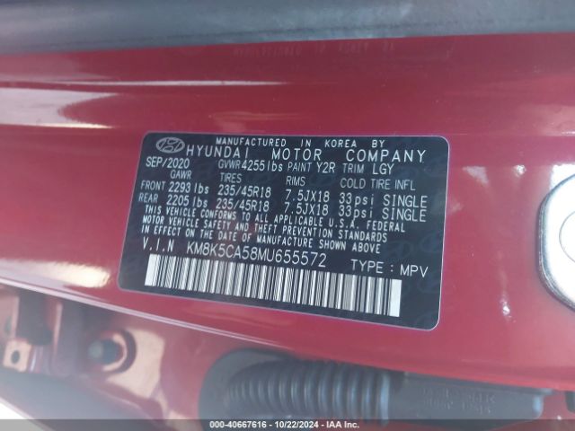 KM8K5CA58MU655572 Hyundai Kona Ultimate