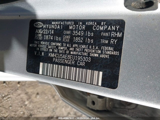 Hyundai ACCENT SE 2014 KMHCU5AE8EU195303 Image 9