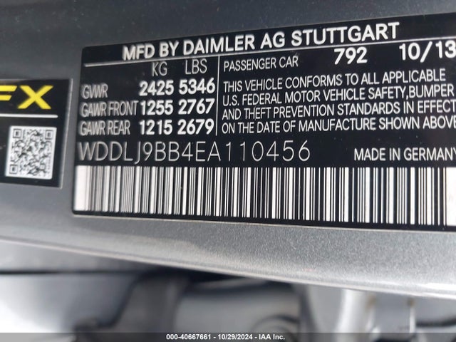 WDDLJ9BB4EA110456 Mercedes-Benz Cls 550 4matic