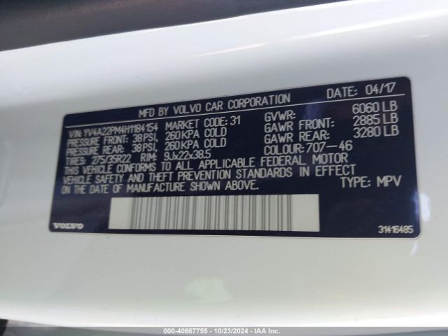YV4A22PM4H1184154 Volvo Xc90 T6 R-design