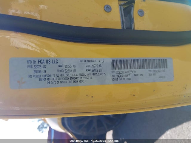 2C3CDXGJ4HH595410 Dodge Charger Daytona 392 Rwd