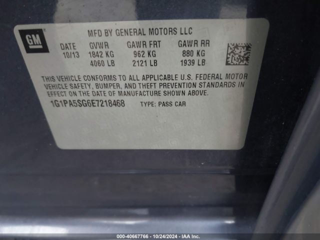 1G1PA5SG6E7218468 Chevrolet Cruze Ls Auto