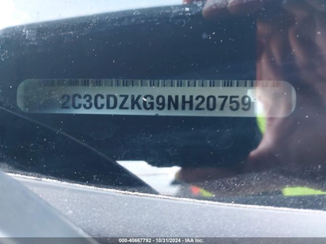 2C3CDZKG9NH207591 Dodge Challenger Gt Awd