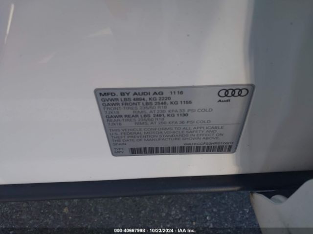 WA1ECCFS0HR010603 Audi Q3 2.0t Premium