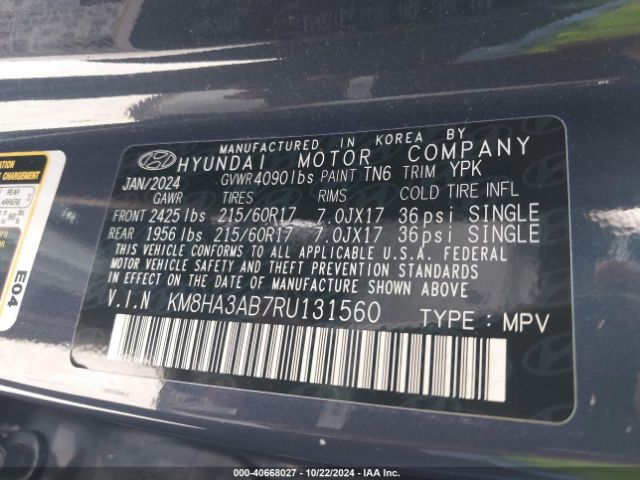 KM8HA3AB7RU131560 Hyundai Kona Se
