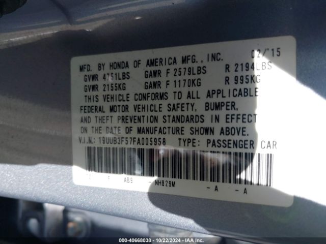19UUB3F57FA005958 Acura Tlx V6 Tech