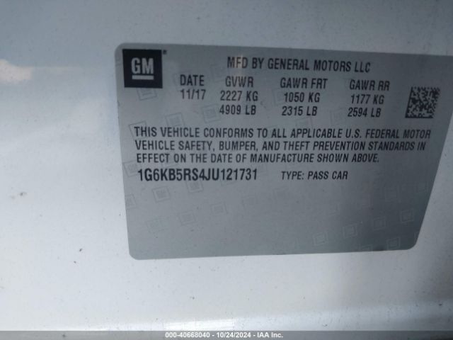 1G6KB5RS4JU121731 Cadillac Ct6 Standard