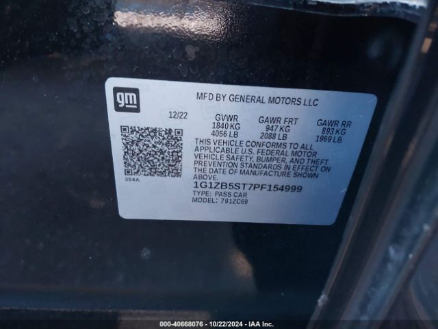 1G1ZB5ST7PF154999 Chevrolet Malibu Fwd Ls