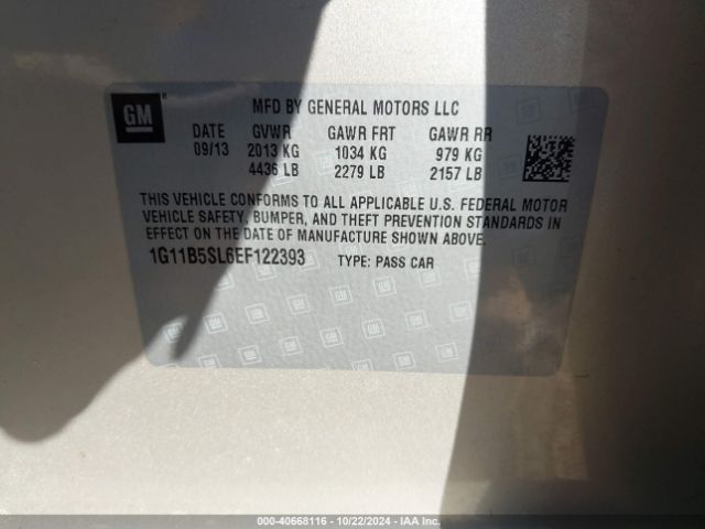 1G11B5SL6EF122393 Chevrolet Malibu 1ls