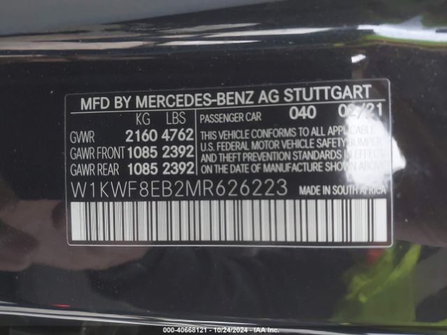 W1KWF8EB2MR626223 Mercedes-Benz C 300 4matic