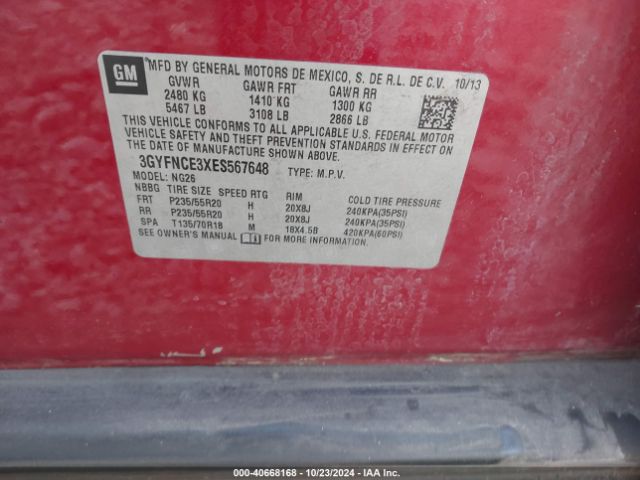 3GYFNCE3XES567648 Cadillac Srx Performance Collection