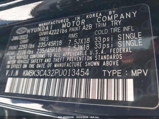 KM8K3CA32PU013454 Hyundai Kona N Line
