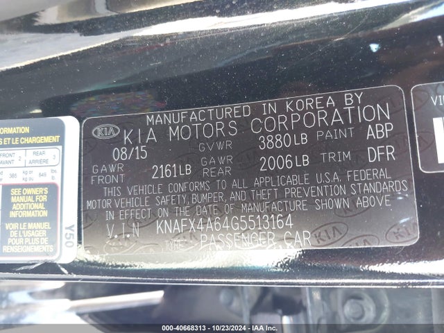 KIA FORTE LX 2016 KNAFX4A64G5513164 Image 9