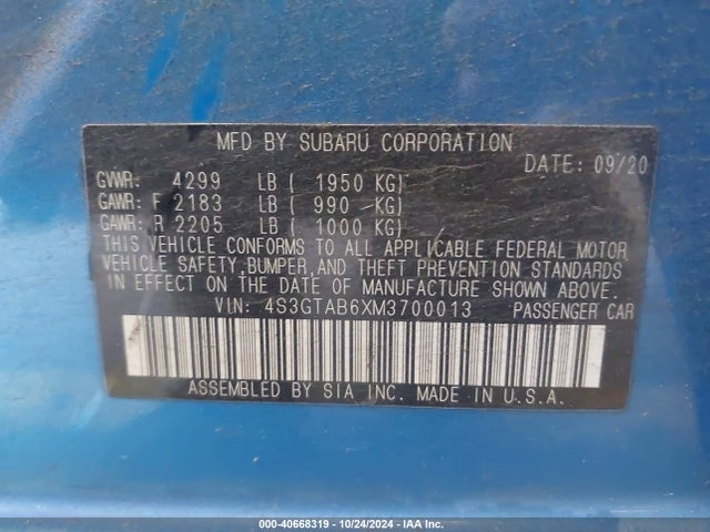 4S3GTAB6XM3700013 Subaru Impreza 5-door