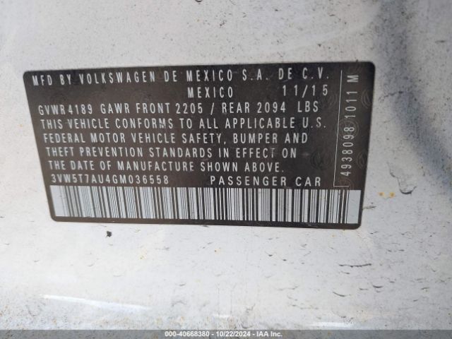 3VW5T7AU4GM036558 Volkswagen Golf Gti S 4-door