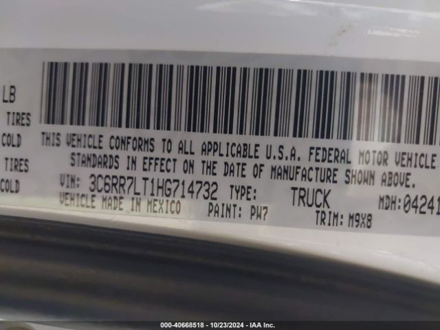 3C6RR7LT1HG714732 RAM 1500 Big Horn  4x4 5'7 Box