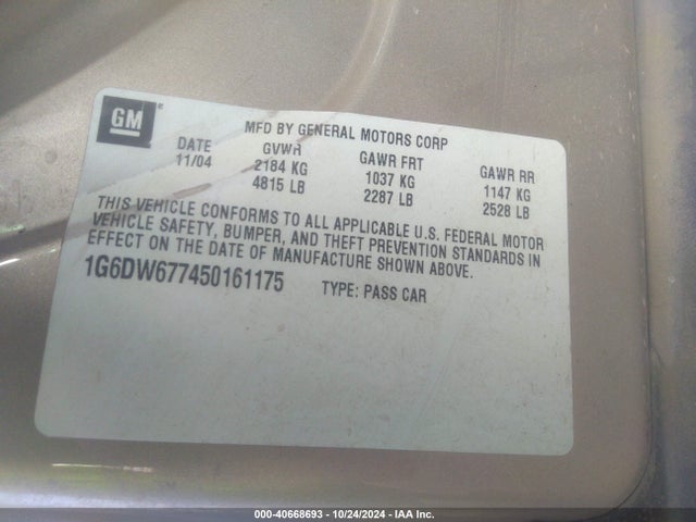 2005 CADILLAC STS 1G6DW677450161175 Photo 8