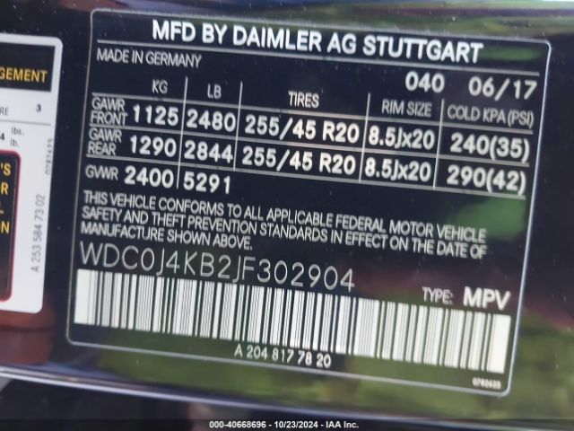 WDC0J4KB2JF302904 Mercedes-Benz Glc 300 Coupe 4matic