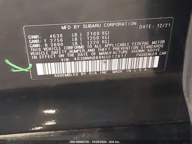 4S3BWAB66N3012917 Subaru Legacy