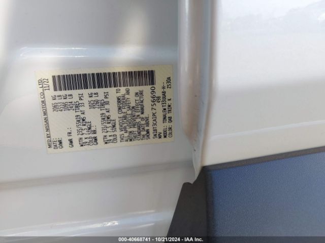 5N1BT3CA1PC756690 Nissan Rogue Sl Fwd