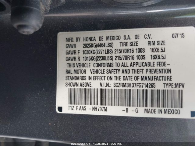 3CZRM3H37FG714265 Honda CR-V LX