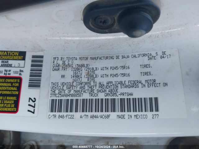 3TMCZ5AN8HM088587 Toyota Tacoma Sr5 V6