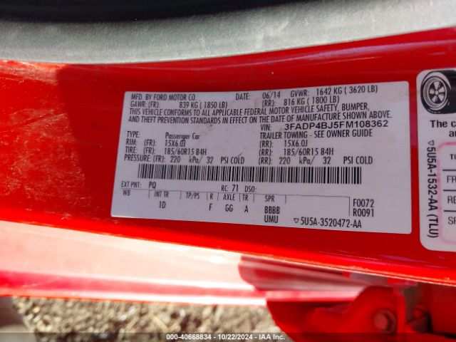 3FADP4BJ5FM108362 Ford FIESTA SE