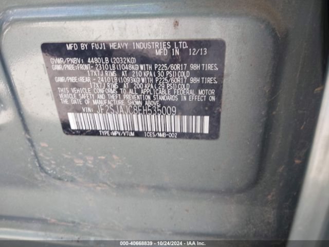JF2SJAJC8EH535009 Subaru Forester 2.5i Limited