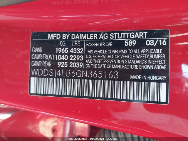Mercedes-Benz CLA 250 2016 WDDSJ4EB6GN365163 Image 9