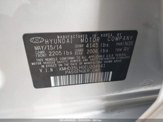 KMHD35LH0EU204641 Hyundai ELANTRA GT