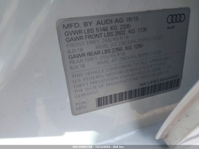 WA1UFAFL4EA045008 Audi Allroad 2.0t Premium