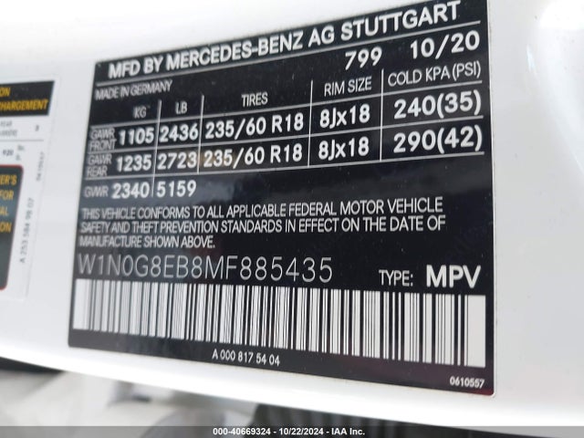 W1N0G8EB8MF885435 Mercedes-Benz Glc 300 4matic Suv