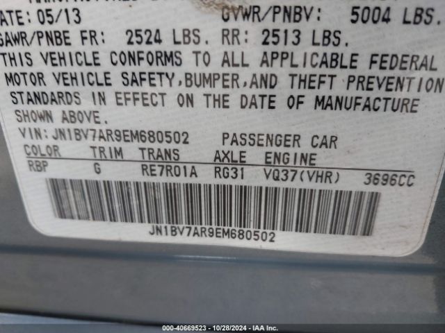 JN1BV7AR9EM680502 Infiniti Q50 Premium