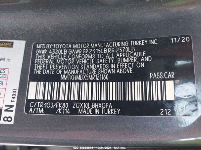 NMTKHMBX5MR121160 Toyota C-HR XLE