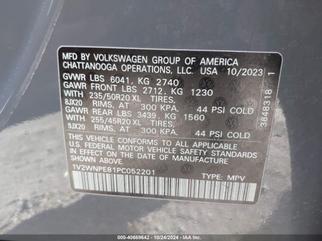 1V2WNPE81PC052201 Volkswagen Id.4 Awd Pro S