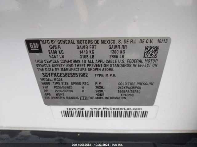 3GYFNCE38ES551982 Cadillac Srx Performance Collection