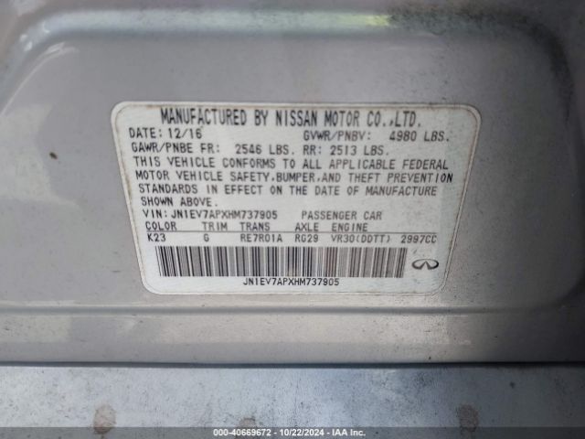 JN1EV7APXHM737905 Infiniti Q50 3.0t Premium