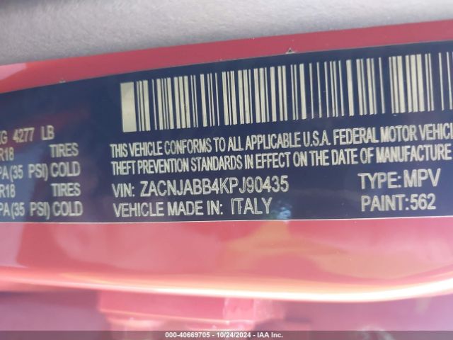 ZACNJABB4KPJ90435 Jeep Renegade Altitude Fwd