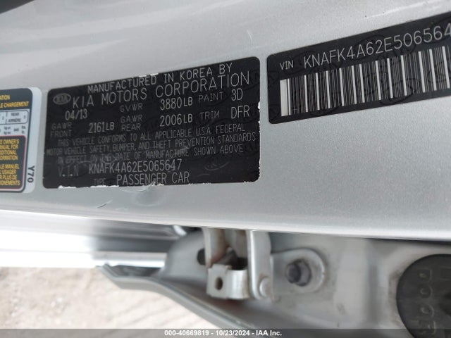 KIA FORTE LX 2014 KNAFK4A62E5065647 Image 9