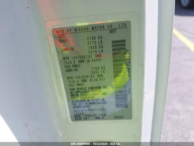 Nissan Nv200 S 2017 3N6CM0KN4HK713477 Image 9