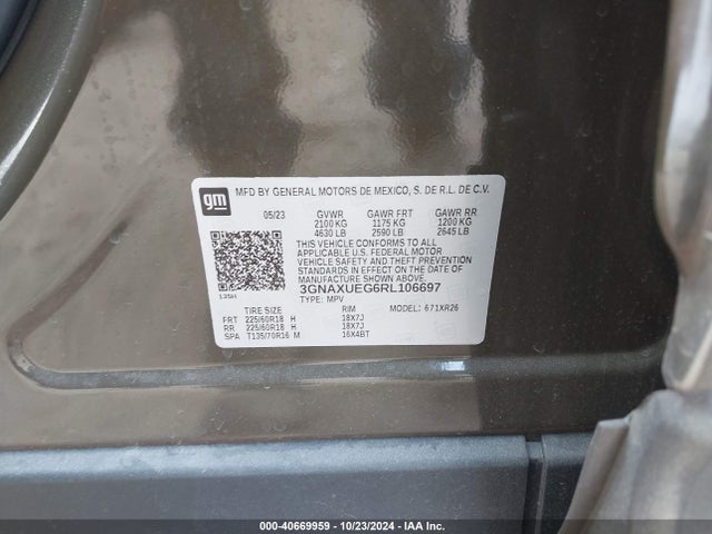 Chevrolet Equinox Awd Lt 2024 3GNAXUEG6RL106697 Image 9