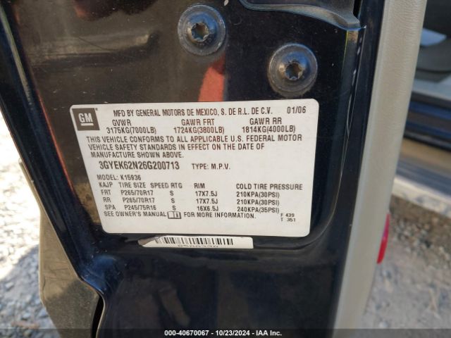 2006 CADILLAC ESCALADE EXT 3GYEK62N26G200713 Photo 8