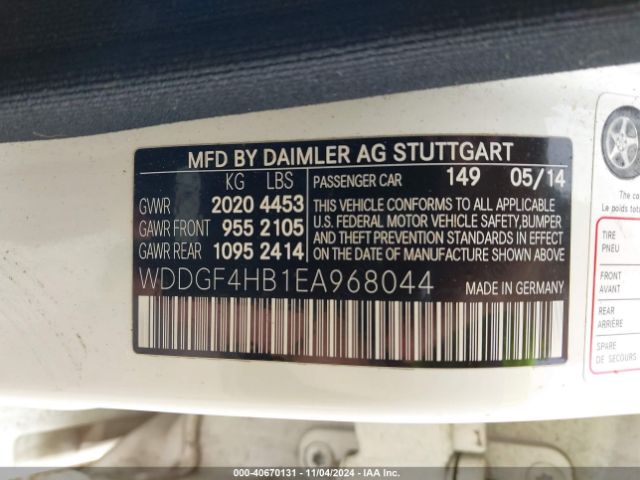 WDDGF4HB1EA968044 Mercedes-Benz C 250 Luxury/sport