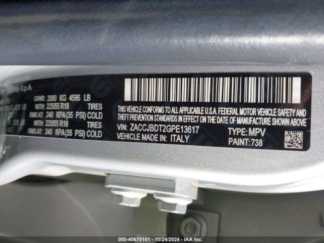 ZACCJBDT2GPE13617 Jeep Renegade Limited