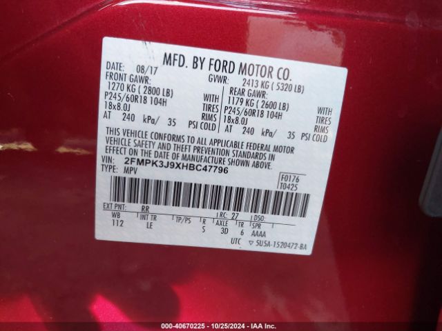 2017 FORD EDGE 2FMPK3J9XHBC47796 Photo 8