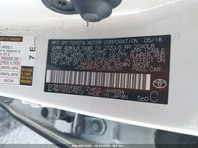JTDKARFP0J3085291 Toyota Prius Prime Plus
