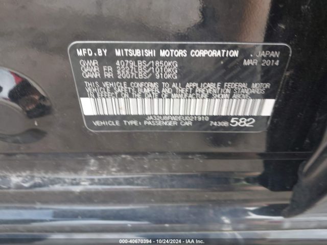 JA32U8FW2EU021910 Mitsubishi LANCER GT