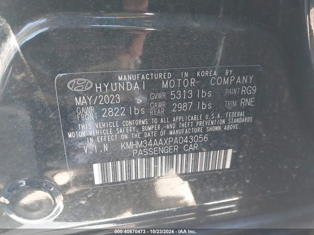 KMHM34AAXPA043056 Hyundai Ioniq 6 Sel